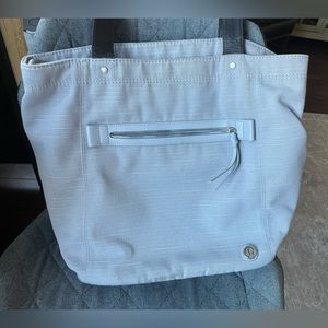 Lululemon blue grey drawstring top tote bag